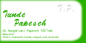 tunde papesch business card